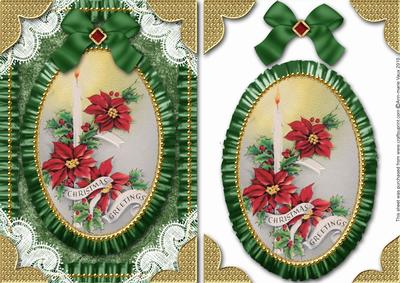 Christmas Candle Greetings Lace N Ruffles Card Front
