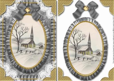 Church Lights on Lace N Ruffles Card Front