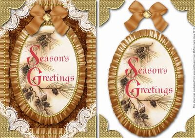 Seasons Greetings Fir Lace N Ruffles Card Front