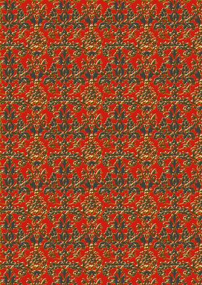 Red Poinsettia Matching Damask Backing Paper