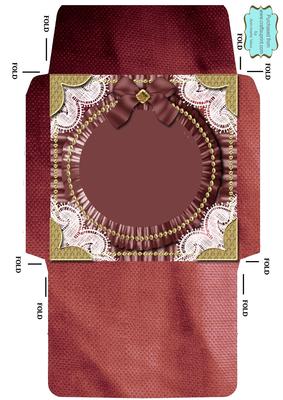Wild Pansey Square Lace N Ruffles Matching Envelope