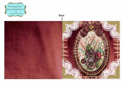 Wild Pansies Landscape Lace N Ruffles Square Folded Card