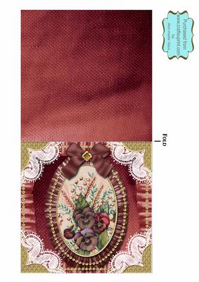 Wild Panseys Portrait Lace N Ruffles Square Folded Card