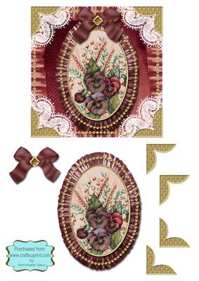 Wild Pansey Lace N Ruffles Square Card Front