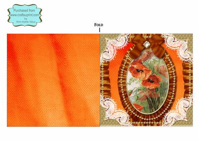 Poppys Lace N Ruffles Square Landscape Folded Card