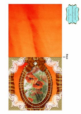 Poppys Lace N Ruffles Portrait Square Folded Card