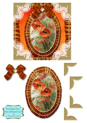 Poppys Lace N Ruffles Square Matching Card Front