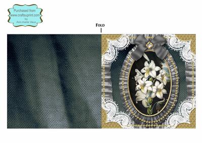 Black Lillies Lace N Ruffles Landscape Folded Card