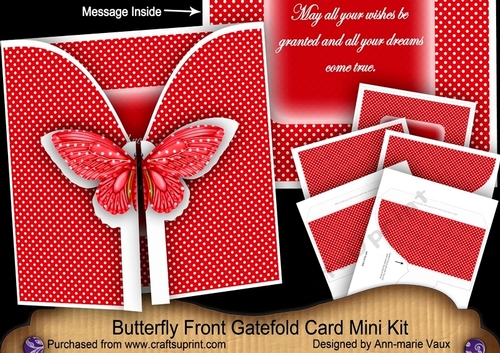 Wishes 3D Gatefold Red Butterfly Mini Kit