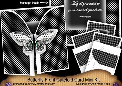 Wishes 3D Gatefold Black Butterfly Mini Kit