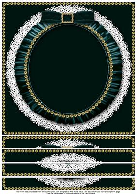 Midnight 8 x 8inch Square Lace Ruffle Card Front