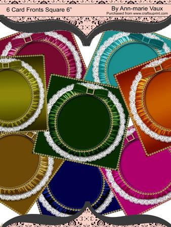 Bright Tones 6inch Square Lace Ruffle Card Front Kit
