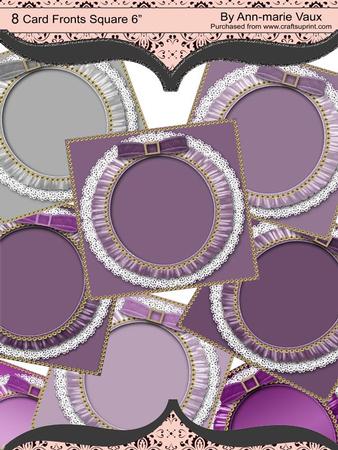 Purple Tones 6inch Square Lace Ruffle Card Front Kit