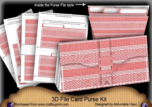 Christmas Jumper Pink 3D File Purse Mini Kit