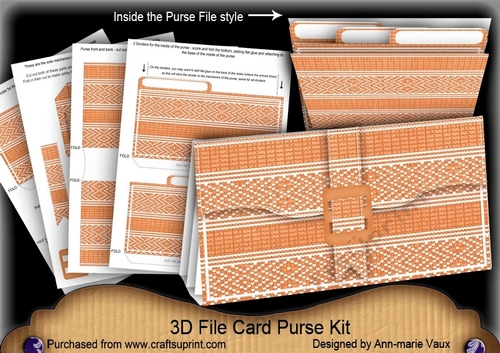 Christmas Jumper Burnt Orange 3D File Purse Mini Kit