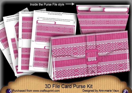 Christmas Jumper Cerise 3D File Purse Mini Kit