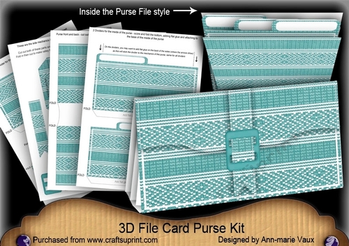 Christmas Jumper Dusky Teal 3D File Purse Mini Kit