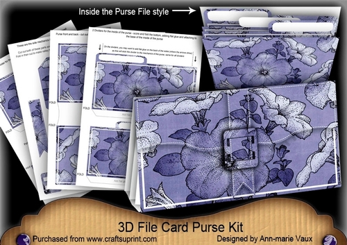 Flora Dark Blue 3D File Purse Mini Kit