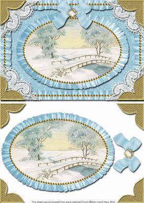 Christmas View 2 Lace N Ruffles Card Front Step by Step