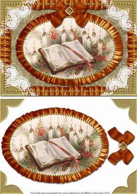 Christmas Book Lace N Ruffles Card Front Step by Step