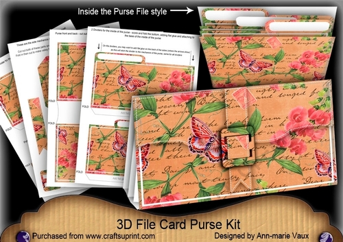 Burnt Orange Sweet Pea 3D File Purse Mini Kit
