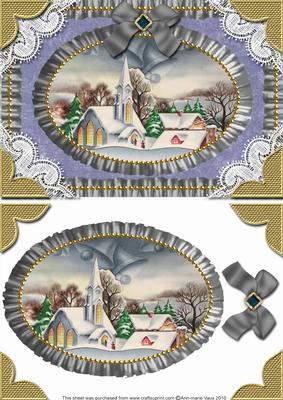 Christmas New Church Lace N Ruffles Card Front