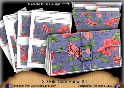 Dark Blue Sweet Pea 3D File Purse Mini Kit