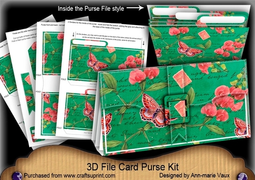 Dark Green Sweet Pea 3D File Purse Mini Kit