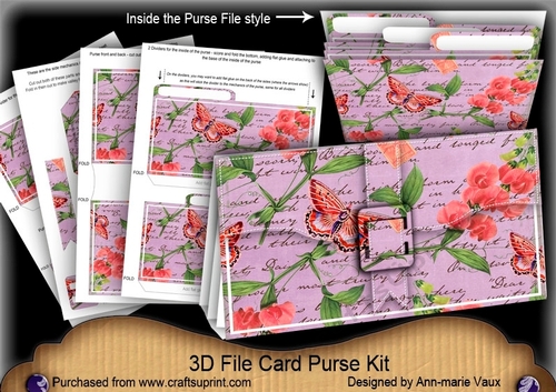 Lilac Sweet Pea 3D File Purse Mini Kit