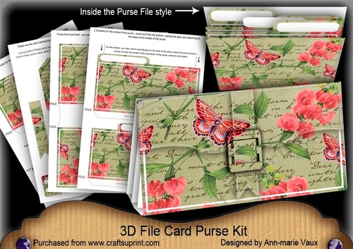 Olive Sweet Pea 3D File Purse Mini Kit