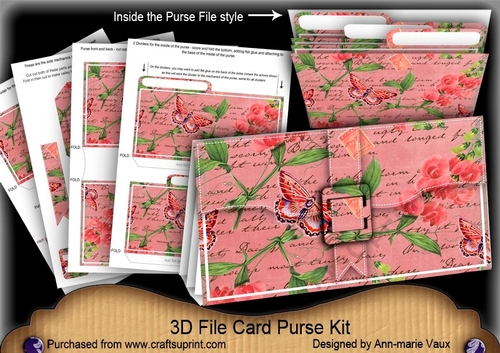 Pink Sweet Pea 3D File Purse Mini Kit