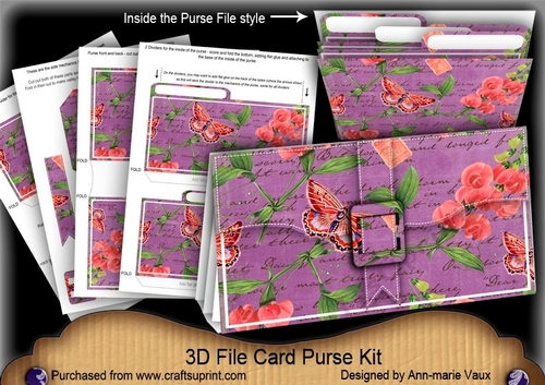 Purple Sweet Pea 3D File Purse Mini Kit