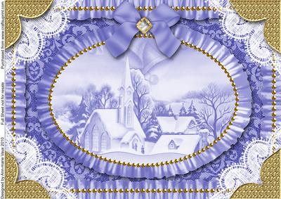 Christmas Church Lace N Ruffles A4 Picture Sheet