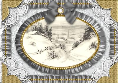 Christmas Village 1 Lace N Ruffles A4 Picture Sheet