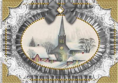 Christmas Village 2 Lace N Ruffles A4 Picture Sheet