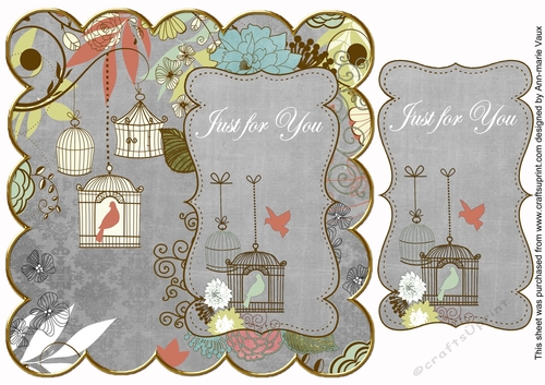 Silver Birdcage Just for You 8in Scallop Topper