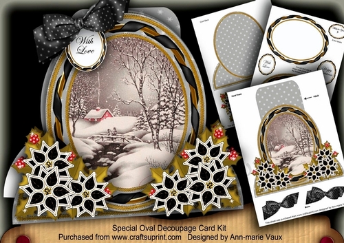 Winter Walk Modern Special Large Oval Card Mini Kit
