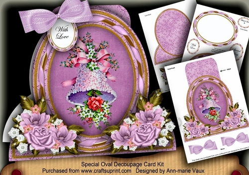 Lilac Wedding Bells Special Large Oval Card Mini Kit