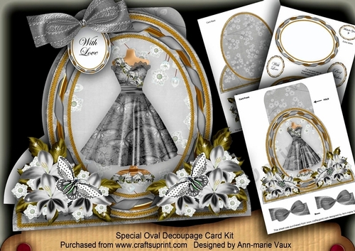 Black Butterfly Dress Special Large Oval Card Mini Kit
