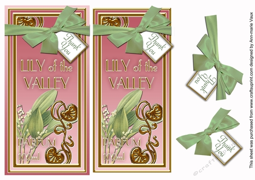 Lily of the Valley Thank You DL Top Down Topper