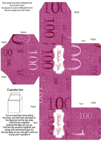 Cerise Age 100 Single Cupcake Presentation Box