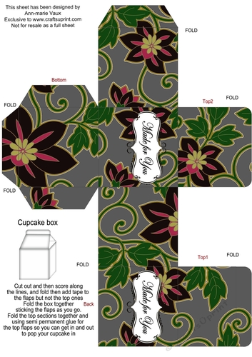 Black Island Bloom Single Cupcake Presentation Box