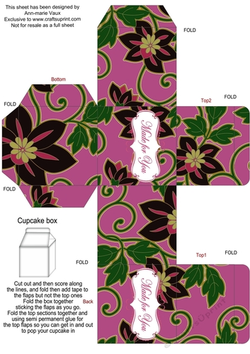 Cerise Island Bloom Single Cupcake Presentation Box