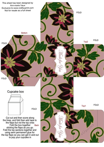 Dusky Pink Island Bloom Single Cupcake Presentation Box