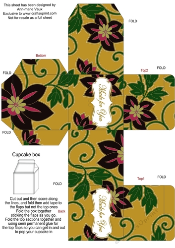 Gold Island Bloom Single Cupcake Presentation Box