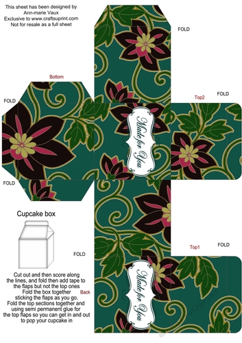 Peacock Island Bloom Single Cupcake Presentation Box