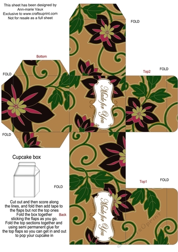 Vintage Tea Island Bloom Single Cupcake Presentation Box