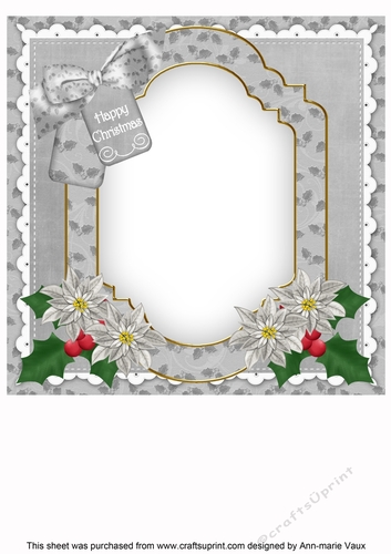 Christmas Day Happy Christmas 8x8inch Fancy Insert Panel