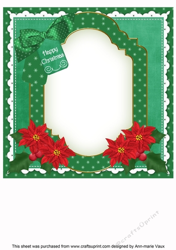 Christmas Tree Happy Christmas 8x8inch Fancy Insert Panel