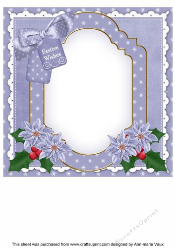 Blue Church Festive Wishes 8x8inch Fancy Insert Panel